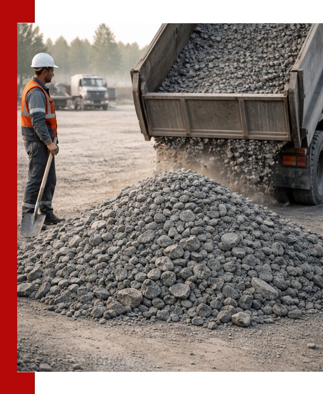 Гранитный щебень фракции 100–201 для строительства в Кызыле