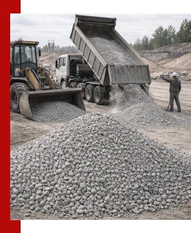 Доставка известнякового щебня фр. 5–20 в Кызыле
