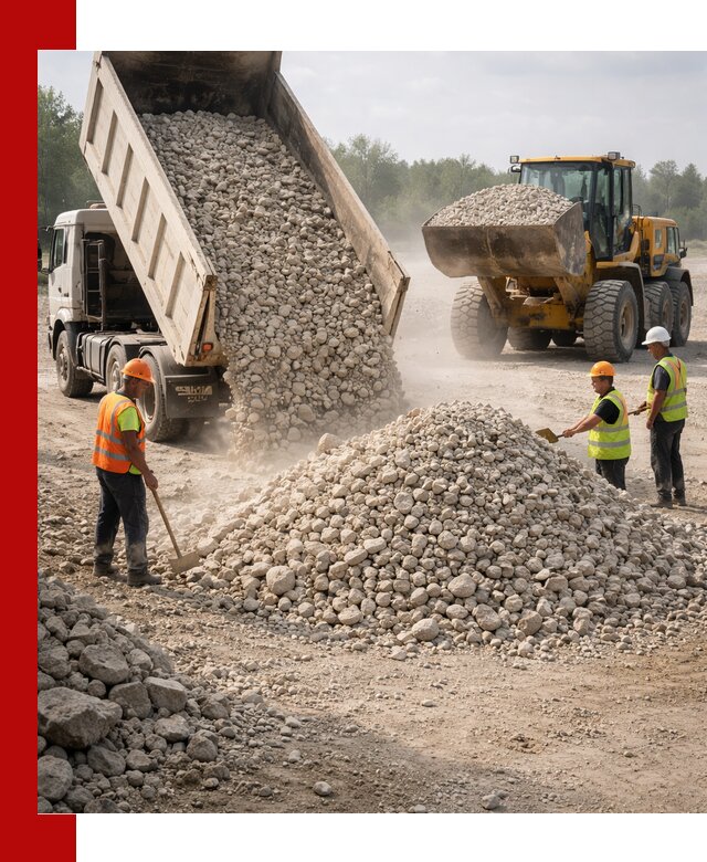 Доставка известнякового щебня фр. 40-70 в Кызыле