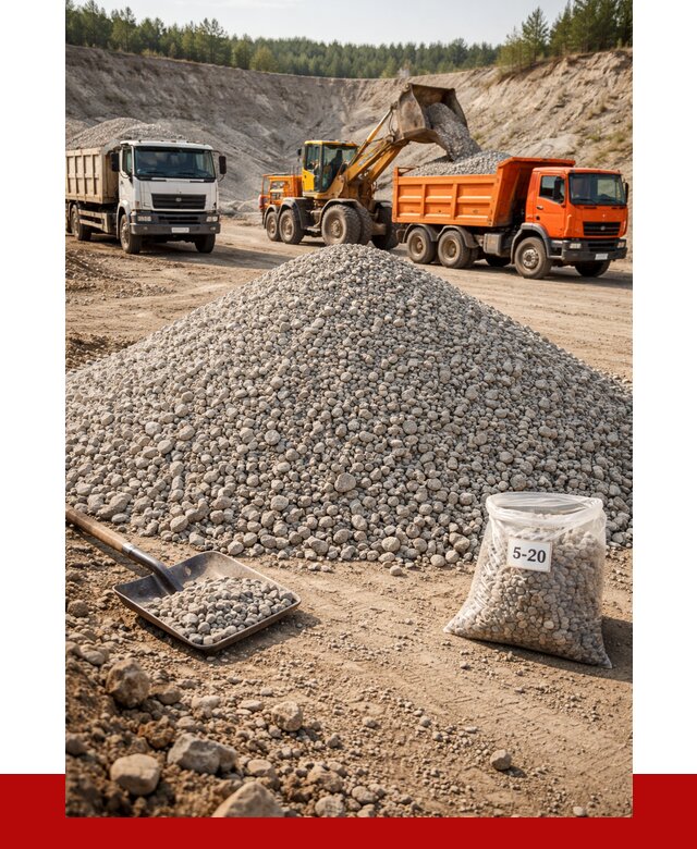 Доломитовый щебень фр. 5-20 в Кызыле от 4356 р. | ПРОНЕРУДКзл