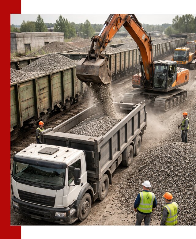 Железнодорожный щебень фракция 25–60 для поставок в Кызыле