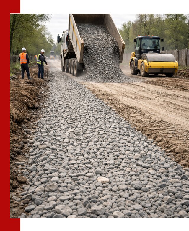 Доставка щебня для отсыпки дорог в Кызыле высокого качества