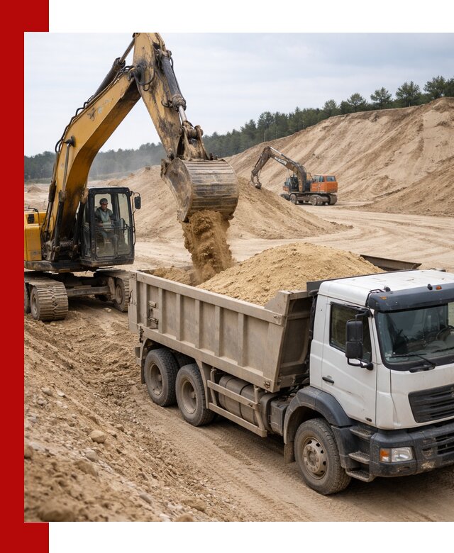 Доставка карьерного песка с самосвалами и разгрузкой в Кызыле