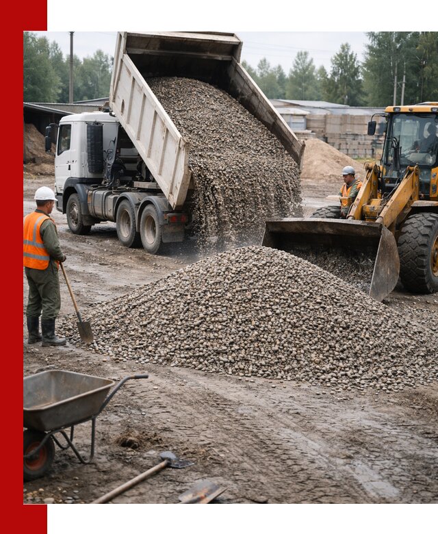 Мытый гравий с доставкой в Кызыле от карьера до участка