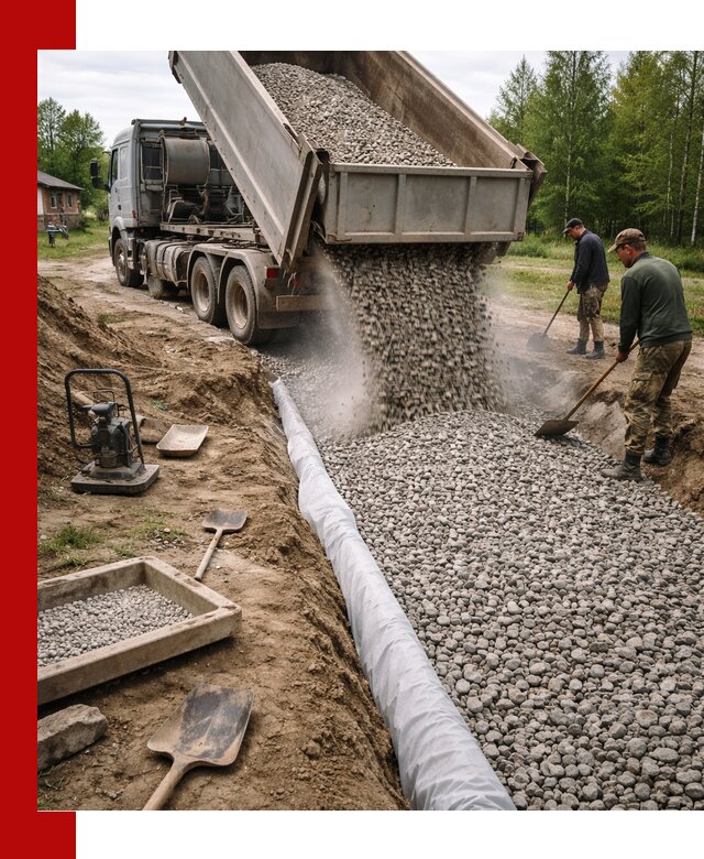 Гравий для дренажа с доставкой в Кызыле качественный и недорогой