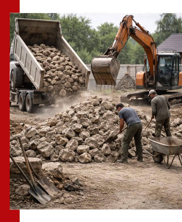 Доставка и разгрузка бутового камня в Кызыле