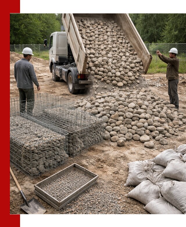 Камень для габионов фракция 70–151 в Кызыле