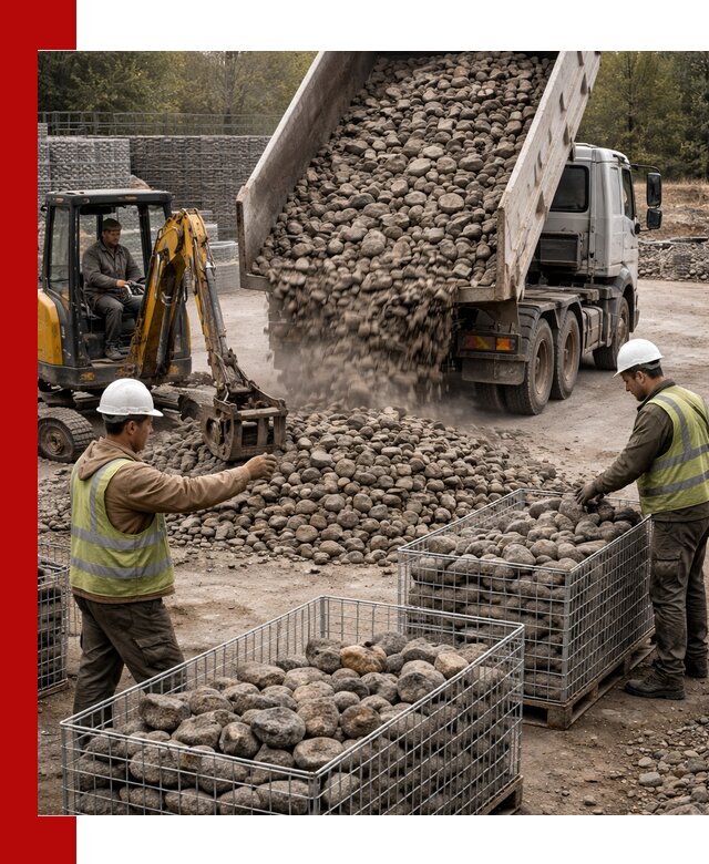 Камень для габионов фракция 100–201 в Кызыле