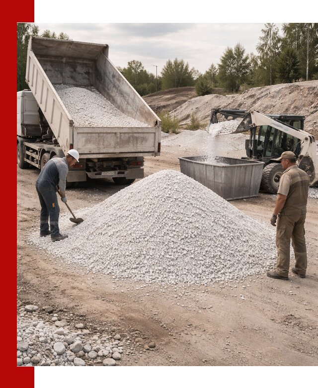 Доставка и продажа белой мраморной крошки в Кызыле