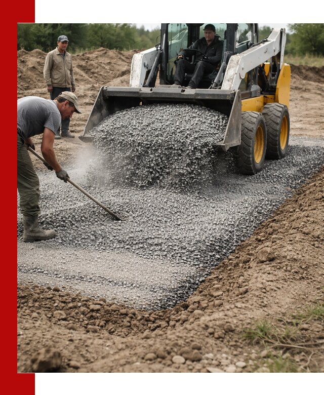 Устройство щебеночной подушки в Кызыле для дорог и фундаментов